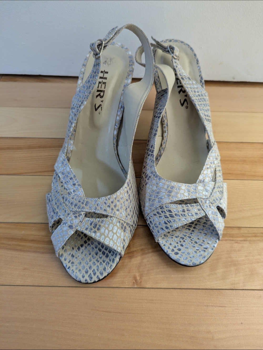 3/$20 Bundle Deal, Women's Snake-Texture Slingback Heels Size 40